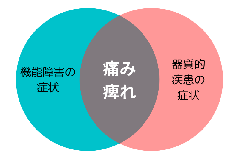 機能障害と器質的疾患の症状はオーバーラップする